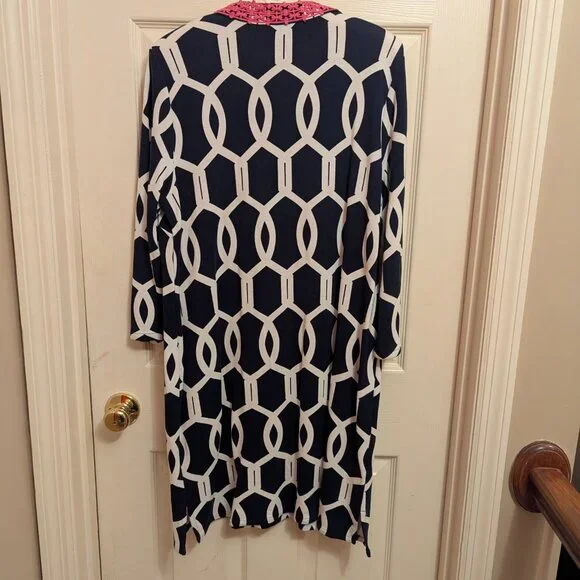 Navy Blue Lattice Print CLOSET CLOSING DEC 31ST - Picture 2 of 5